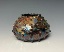 Load image into Gallery viewer, Rainbow Copper Raku Mini Urchin AirPlant Vase #10