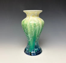 Load image into Gallery viewer, Crystalline Vase in Ivory, Green and Blue