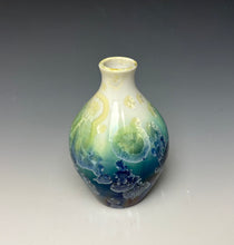 Load image into Gallery viewer, Crystalline Mini Vase in Ivory, Green and Blue