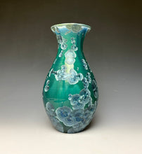 Load image into Gallery viewer, Aqua Crystalline Glazed Vase