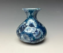 Load image into Gallery viewer, Crystalline Glazed Mini Vase in Atlantic Storm Blue 6