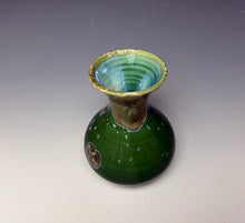 Load image into Gallery viewer, Green Galaxy Crystalline Glazed Mini Vase