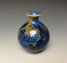 Load image into Gallery viewer, Tan and Blue Crystalline Glazed Teardrop Mini Vase 2