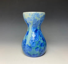 Load image into Gallery viewer, Teal Blue Crystalline Glazed Bulb Vase #2