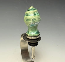 Load image into Gallery viewer, Crystalline Glazed Bottle Stopper- Emerald Green #1