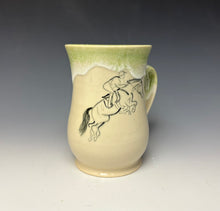 Load image into Gallery viewer, Jumping Horse & Rider Mug- Key Lime