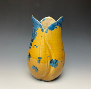 Tulip Vase- Blue and Orange #13