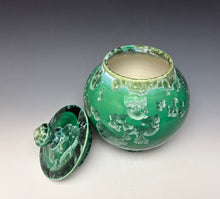 Load image into Gallery viewer, Emerald Green and Teal Crystalline Glazed Jar