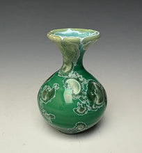 Load image into Gallery viewer, Emerald Green & Silver Crystalline Glazed Mini Vase #2