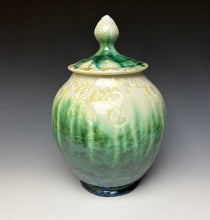 Load image into Gallery viewer, Ivory and Emerald Crystalline Jar