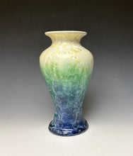 Load image into Gallery viewer, Crystalline Vase in Ivory, Green and Blue