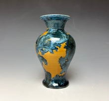 Load image into Gallery viewer, Blue and Orange Crystalline Mini Vase 2