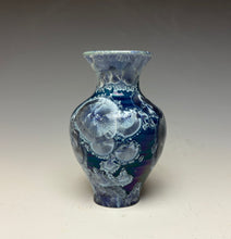 Load image into Gallery viewer, Crystalline Glazed Mini Vase in Atlantic Storm Blue 2