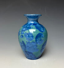Load image into Gallery viewer, Teal Blue Crystalline Glazed Mini Vase 4