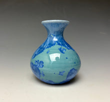 Load image into Gallery viewer, Light Teal Blue Crystalline Glazed Mini Vase 5