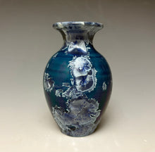 Load image into Gallery viewer, Crystalline Glazed Mini Vase in Atlantic Storm Blue