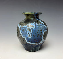Load image into Gallery viewer, Cobalt Galaxy Crystalline Glazed Mini Vase