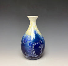 Load image into Gallery viewer, Crystalline Vase in Ivory and Blue