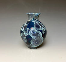 Load image into Gallery viewer, Crystalline Glazed Mini Vase in Atlantic Storm Blue 5