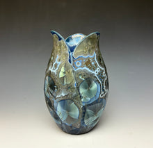 Load image into Gallery viewer, Tulip Vase- Cobalt Galaxy #2