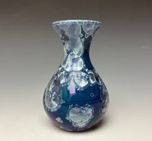 Load image into Gallery viewer, Crystalline Glazed Mini Vase in Atlantic Storm Blue