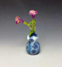Load image into Gallery viewer, Crystalline Glazed Mini Vase in Atlantic Storm Blue