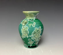 Load image into Gallery viewer, Emerald Green & Silver Crystalline Glazed Mini Vase