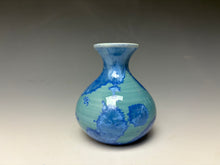 Load image into Gallery viewer, Light Teal Blue Crystalline Glazed Mini Vase 5