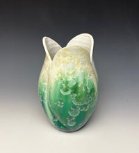 Load image into Gallery viewer, Tulip Vase- Ivory, emerald and blue