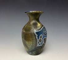 Load image into Gallery viewer, Bronze Cobalt Galaxy Crystalline Glazed Mini Vase