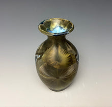 Load image into Gallery viewer, Bronze Cobalt Galaxy Crystalline Glazed Mini Vase