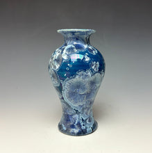 Load image into Gallery viewer, Crystalline Glazed Mini Vase in Atlantic Storm Blue 4