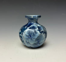 Load image into Gallery viewer, Crystalline Glazed Mini Vase in Atlantic Storm Blue 3