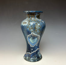 Load image into Gallery viewer, Cobalt Galaxy Crystalline Glazed Vase