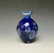 Load image into Gallery viewer, Winter Sky Blue Crystalline Glazed Mini Vase
