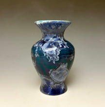 Load image into Gallery viewer, Crystalline Glazed Mini Vase in Atlantic Storm Blue 5