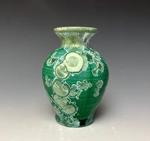 Load image into Gallery viewer, Emerald Green & Silver Crystalline Glazed Mini Vase