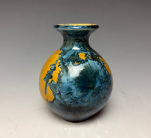 Load image into Gallery viewer, Blue and Orange Crystalline Mini Vase