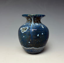 Load image into Gallery viewer, Cobalt Galaxy Crystalline Glazed Mini Vase 2