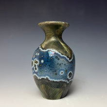 Load image into Gallery viewer, Bronze Cobalt Galaxy Crystalline Glazed Mini Vase