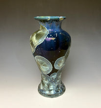 Load image into Gallery viewer, Deep Marine Blue Galaxy Crystalline Glazed Vase