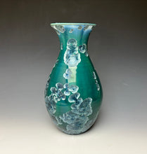 Load image into Gallery viewer, Aqua Crystalline Glazed Vase