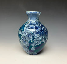 Load image into Gallery viewer, Crystalline Glazed Vase in Atlantic Storm Blue