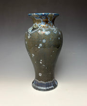 Load image into Gallery viewer, Cobalt Galaxy Crystalline Glazed Vase 14