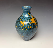 Load image into Gallery viewer, Blue and Orange Crystalline Glazed Vase 2