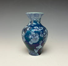Load image into Gallery viewer, Crystalline Glazed Mini Vase in Atlantic Storm Blue 2