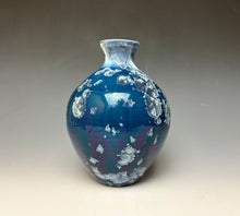 Load image into Gallery viewer, Crystalline Glazed Vase in Atlantic Storm Blue #2