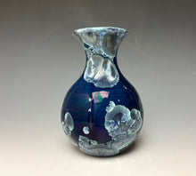 Load image into Gallery viewer, Crystalline Glazed Mini Vase in Atlantic Storm Blue 4