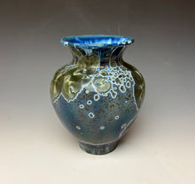 Load image into Gallery viewer, Cobalt Galaxy Crystalline Glazed Vase 8