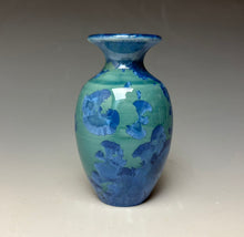Load image into Gallery viewer, Teal Blue Crystalline Glazed Mini Vase